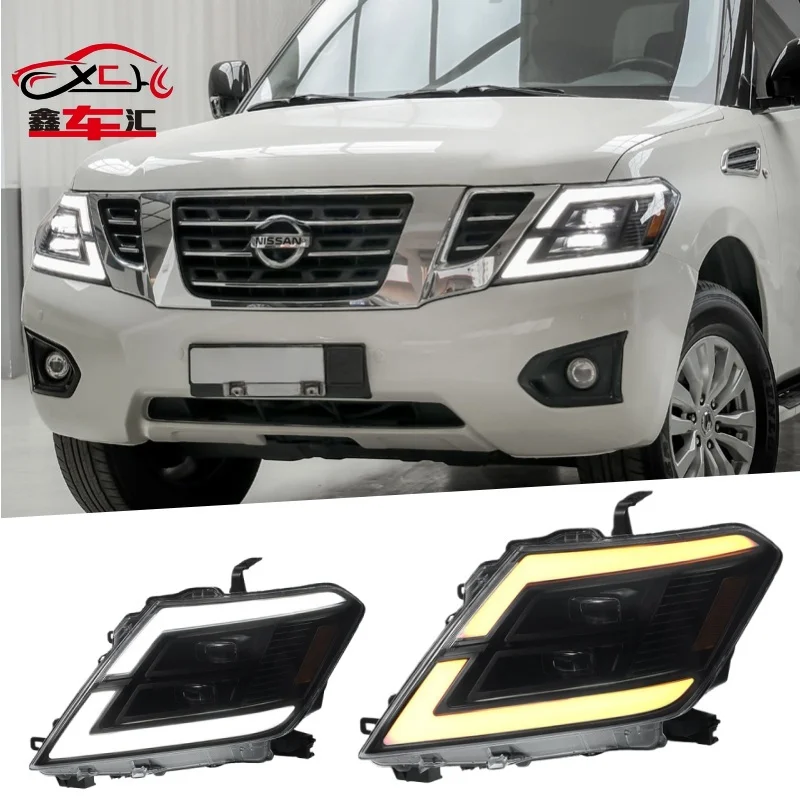 XCH For 2012-2019 Nissan Patrol Y62 headlight assembly Upgrade to new LED turn signal daytime running lights and headlights
XCH For 2012-2019 Nissan Patrol Y62 headlight assembly Upgrade to new LED turn signal daytime running lights and headlights
