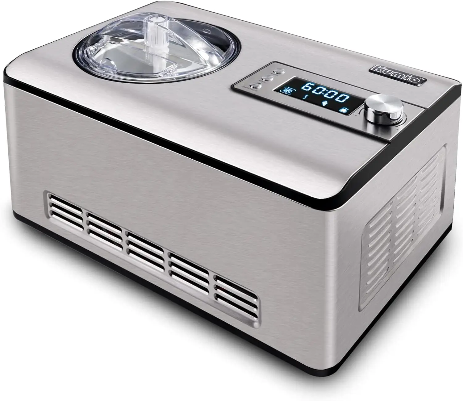 2.2-Quart Ice Cream Maker with Compressor, No Pre-Freezing, Stainless Steel Ice Cream Maker Machine with LCD Display
2.2-Quart Ice Cream Maker with Compressor, No Pre-Freezing, Stainless Steel Ice Cream Maker Machine with LCD Display