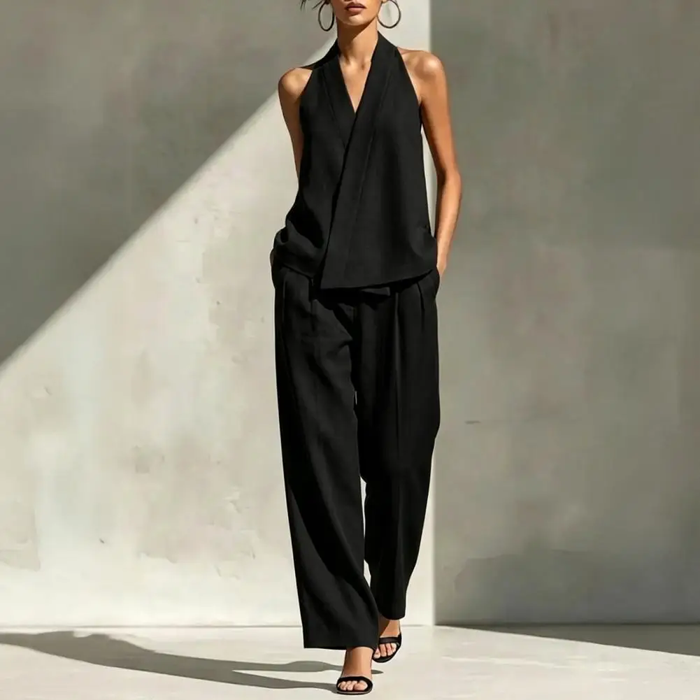 Women Outfit Women Two-piece Suit Women's Two Piece Set V Neck Vest Top Wide Leg Pants Matching Outfit Business Office Workwear
Women Outfit Women Two-piece Suit Women's Two Piece Set V Neck Vest Top Wide Leg Pants Matching Outfit Business Office Workwear