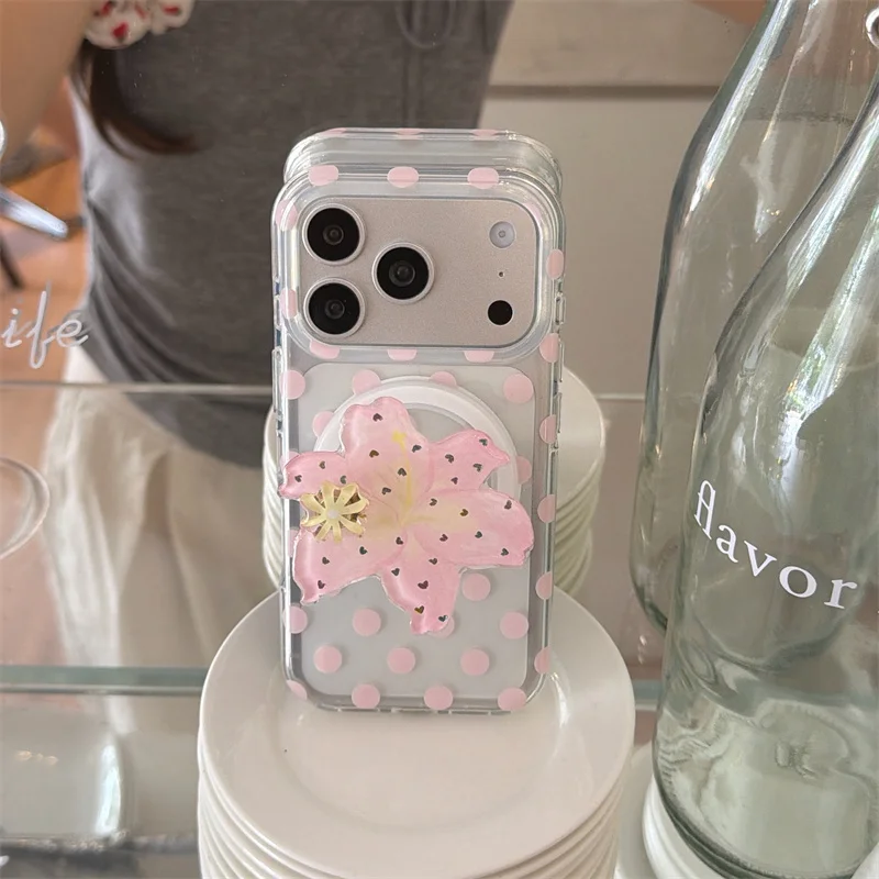 Cute Pink Polka Dot For MagSafe Phone Case for iPhone 14 15 16 17 Pro Max Shockproof Protective Cover Aesthetic Kawaii Case
Cute Pink Polka Dot For MagSafe Phone Case for iPhone 14 15 16 17 Pro Max Shockproof Protective Cover Aesthetic Kawaii Case