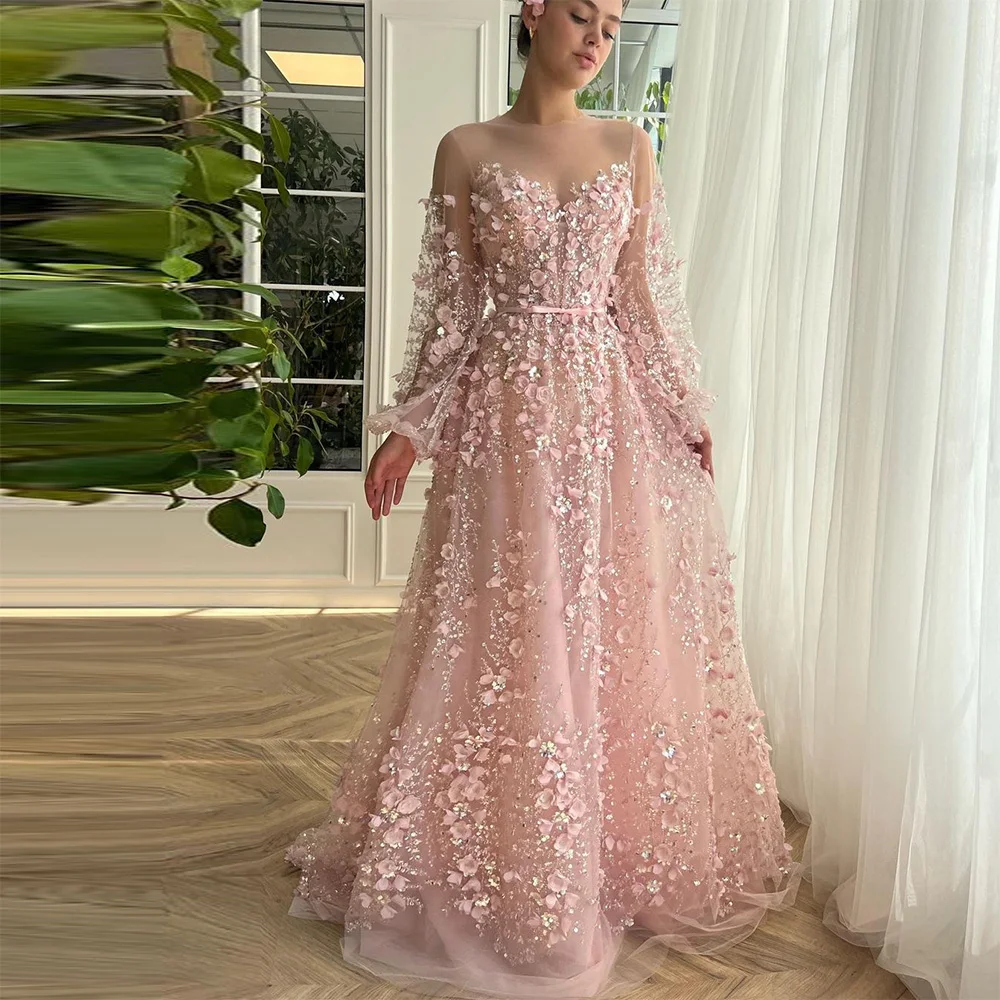 Sevintage Exquisite Sequined Crystal Beading 3D Flowers Prom Dresses Long Sleeves Pleat Ruched A-Line Evening Gowns Formal Gown
Sevintage Exquisite Sequined Crystal Beading 3D Flowers Prom Dresses Long Sleeves Pleat Ruched A-Line Evening Gowns Formal Gown