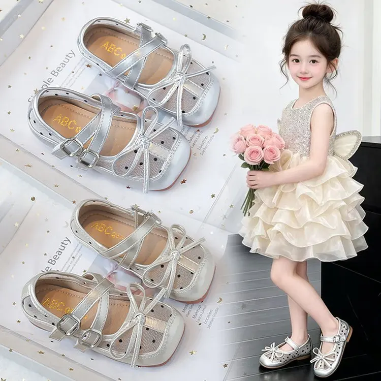 Kids Girls Silver Polka Dot Mary Jane Flats with Bow, Breathable Cutout Design, Soft Non-slip Sole for Summer & Casual Wear
Kids Girls Silver Polka Dot Mary Jane Flats with Bow, Breathable Cutout Design, Soft Non-slip Sole for Summer & Casual Wear