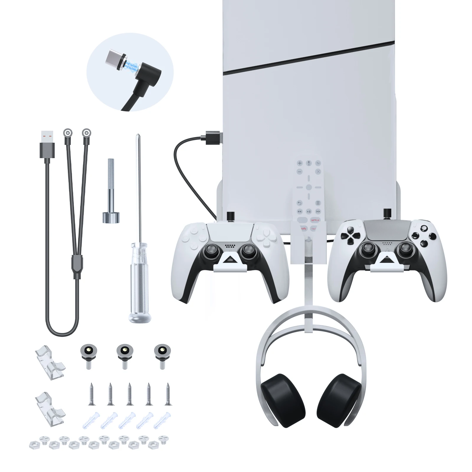 For PS5 Slim Console Optical/Digital Wall Mount Console Bracket,Carries Magnetic Charging Cable,Two Colors Available JYS-P5177
For PS5 Slim Console Optical/Digital Wall Mount Console Bracket,Carries Magnetic Charging Cable,Two Colors Available JYS-P5177