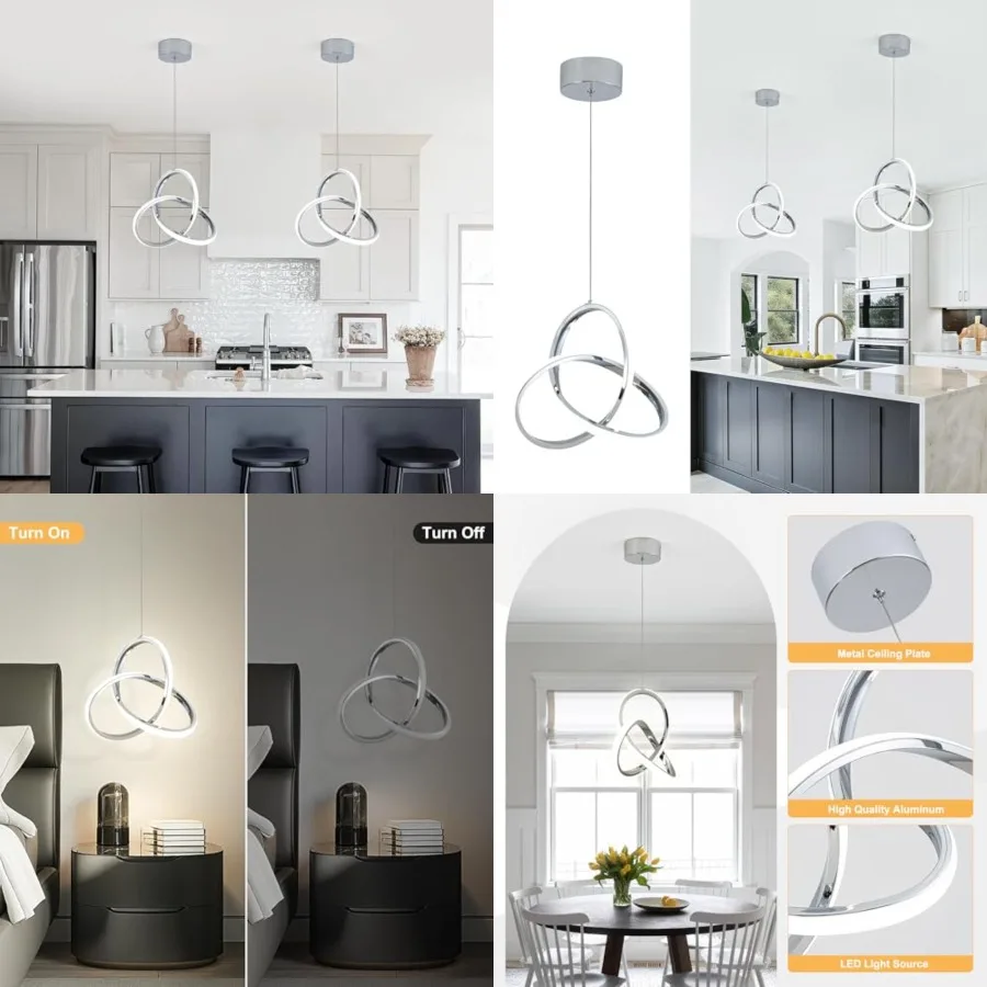 Spiral LED Pendant Light, 4000K Natural White Modern Pendant Lights Kitchen Island, 18W Adjustable Height Island Lights for Kit
Spiral LED Pendant Light, 4000K Natural White Modern Pendant Lights Kitchen Island, 18W Adjustable Height Island Lights for Kit