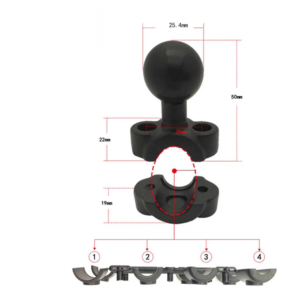 Multifunctional Motorcycle Phone Mount Bracket Black Rearview Mirror Holder with 360 Degree Ball Joint for GPS Navigation Riding
Multifunctional Motorcycle Phone Mount Bracket Black Rearview Mirror Holder with 360 Degree Ball Joint for GPS Navigation Riding