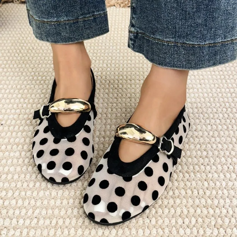 Korean Sle Polka Dot Me Breathable Flat Bot Mary Jane oes Women's Ballet Sle round Head Single oes Soft Bot
Korean Sle Polka Dot Me Breathable Flat Bot Mary Jane oes Women's Ballet Sle round Head Single oes Soft Bot