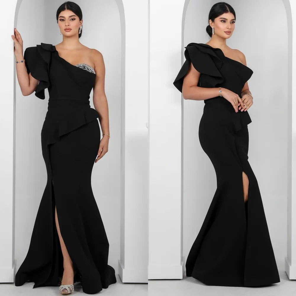 Customized Elegant Party Dress With Crystal Mermaid Celebrity Gowns Jersey One Shoulder Zipper Back Saudi Arabia Even
Customized Elegant Party Dress With Crystal Mermaid Celebrity Gowns Jersey One Shoulder Zipper Back Saudi Arabia Even