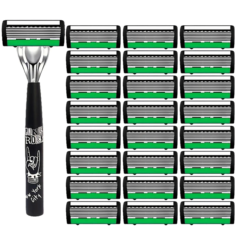 Men's 6-layer manual razor with replaceable stainless steel blades, designed for sensitive skin for a comfortable experience.
Men's 6-layer manual razor with replaceable stainless steel blades, designed for sensitive skin for a comfortable experience.