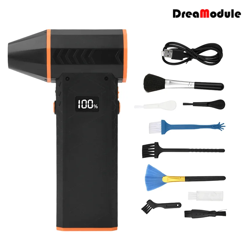 180000 RPM Mini Air Blower Built-in 10000mAh Battery Turbo Jet Fan Brushless Motor 4 Levels Adjustable 52m/s Industrial Duct Fan
180000 RPM Mini Air Blower Built-in 10000mAh Battery Turbo Jet Fan Brushless Motor 4 Levels Adjustable 52m/s Industrial Duct Fan