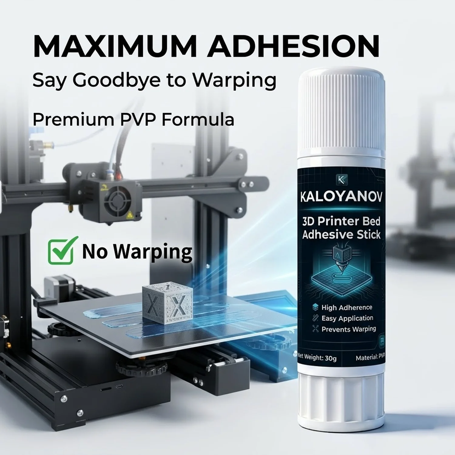KALOYANOV 3D Printer Glue Stick PVP High Adhesion Anti-Warping for PLA ABS PETG TPU Glass Bed PEI Plate 3D Printing Accessories
KALOYANOV 3D Printer Glue Stick PVP High Adhesion Anti-Warping for PLA ABS PETG TPU Glass Bed PEI Plate 3D Printing Accessories