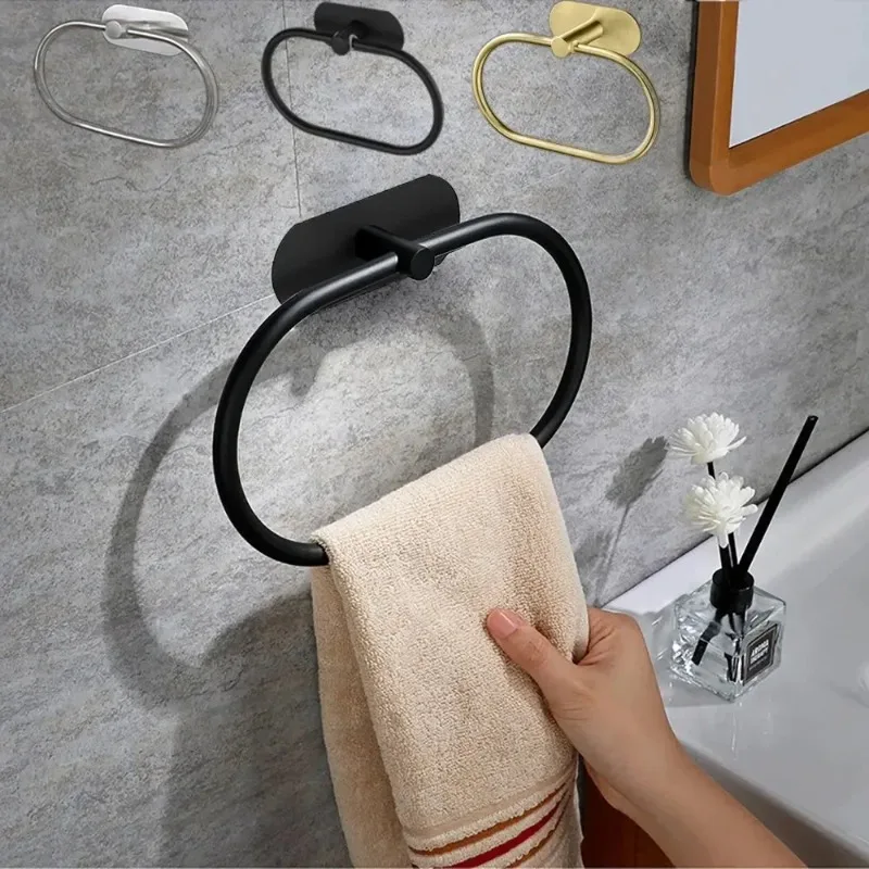 Stainless Steel Towel Holder Self-adhesive Bathroom Towels Rack Black Washhand Hanger Ring Rail Bar Kitchen Storage Accessories
Stainless Steel Towel Holder Self-adhesive Bathroom Towels Rack Black Washhand Hanger Ring Rail Bar Kitchen Storage Accessories