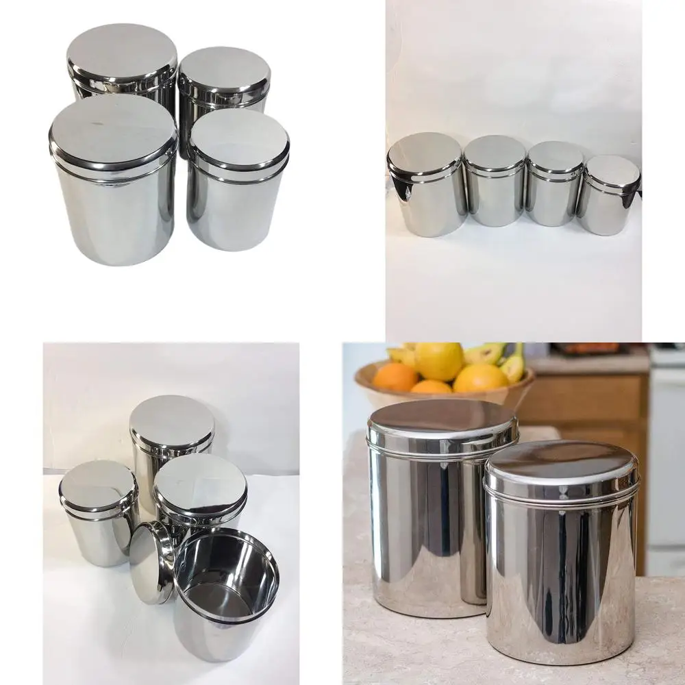 Stainless Steel Kitchen Canister Set, 4-Piece, 6.5 lb, 5 lb, 4 lb, 3 lb Capacity
Stainless Steel Kitchen Canister Set, 4-Piece, 6.5 lb, 5 lb, 4 lb, 3 lb Capacity