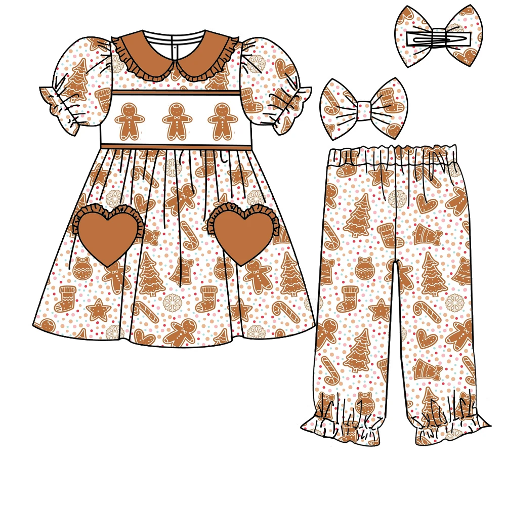 Christmas boutique children's suit short-sleeved elastic cookie cane candy tree printed trousers elastic girl boy trousers set
Christmas boutique children's suit short-sleeved elastic cookie cane candy tree printed trousers elastic girl boy trousers set