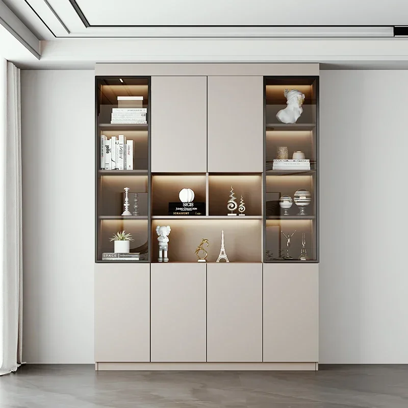 Bookcase glass door with door, solid wood custom integrated, full wall combination, simple floor to ceiling bookcase
Bookcase glass door with door, solid wood custom integrated, full wall combination, simple floor to ceiling bookcase