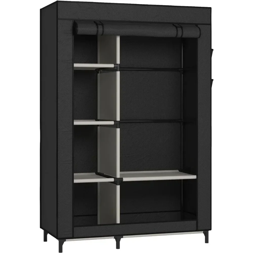 Canvas Wardrobe Portable Closet Wardrobe Clothes Storage with 6 Shelves and Hanging Rail
Canvas Wardrobe Portable Closet Wardrobe Clothes Storage with 6 Shelves and Hanging Rail