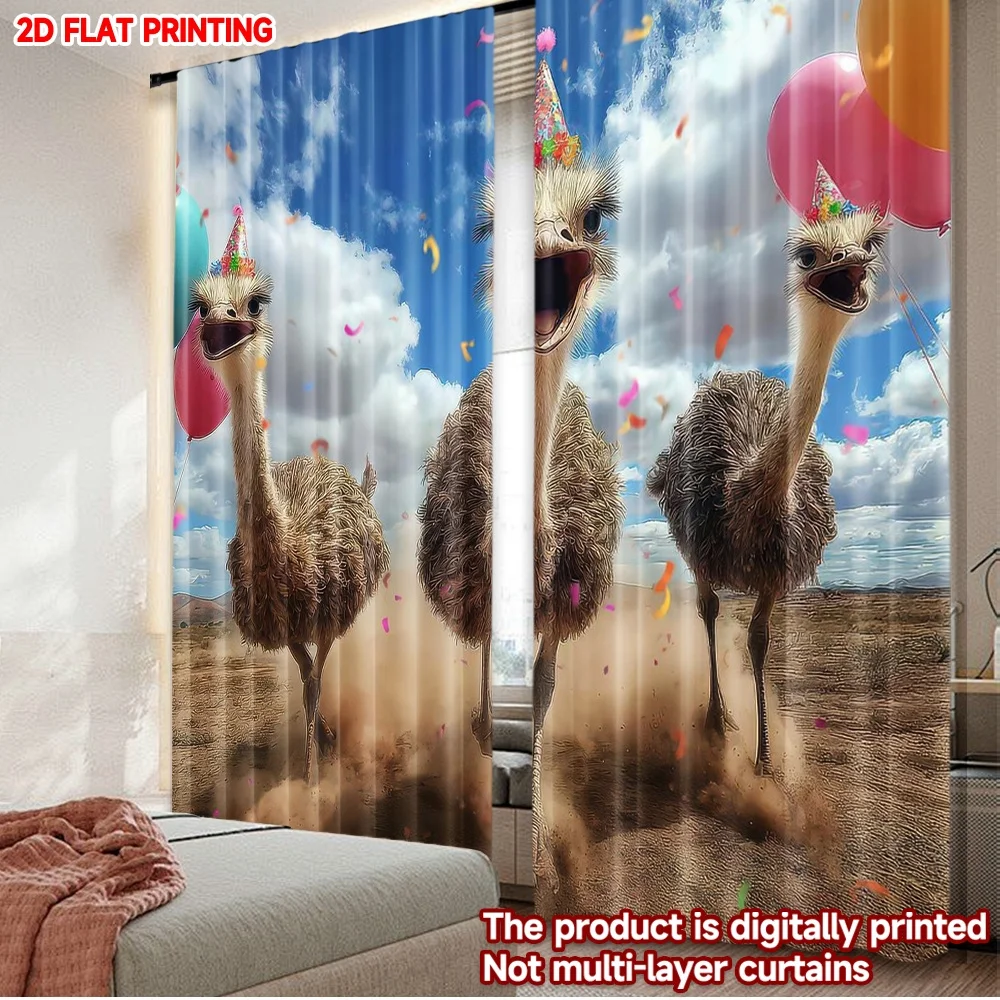 2D flat printing 2pcs Curtain Drapes Birthday Ostrich Parade Digital Printed Polyester Drapes Family Party Decoration Use for
2D flat printing 2pcs Curtain Drapes Birthday Ostrich Parade Digital Printed Polyester Drapes Family Party Decoration Use for