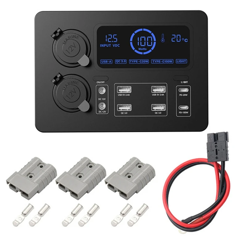 Portable Control Hub With LED Lights Adapter Mini Power Box With LED Lights 100W For Rvs,Boats Display Power Box 12V
Portable Control Hub With LED Lights Adapter Mini Power Box With LED Lights 100W For Rvs,Boats Display Power Box 12V