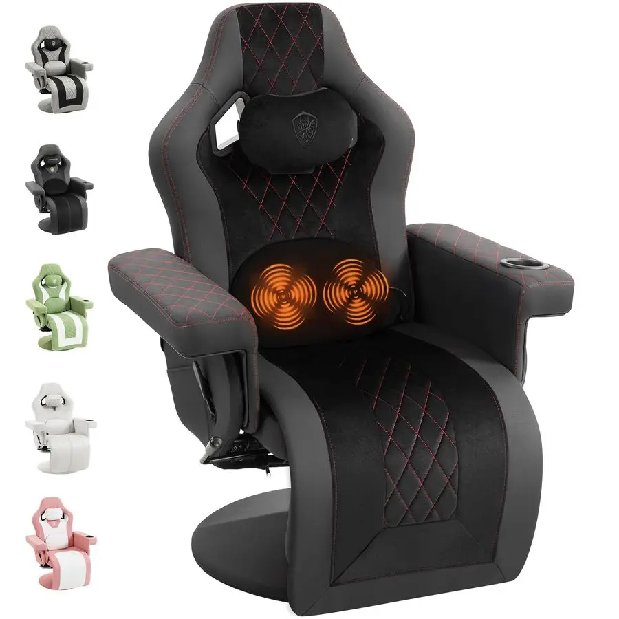 Racing Style Gaming Recliner Chair with Massage Lumbar Support, Footrest, Cup Holder, Side Pouch, High Back Ergonomic Video
Racing Style Gaming Recliner Chair with Massage Lumbar Support, Footrest, Cup Holder, Side Pouch, High Back Ergonomic Video