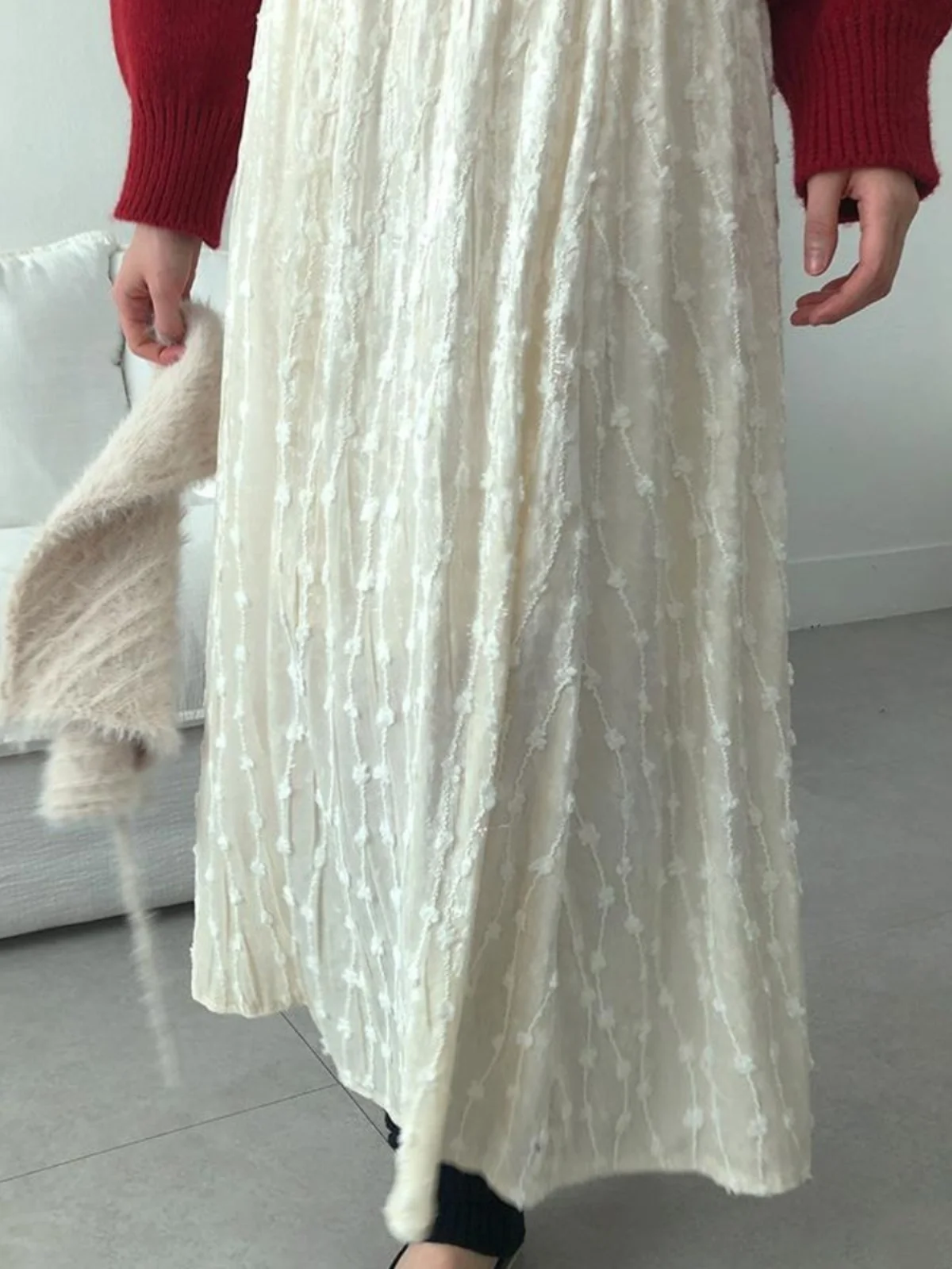 Velvet Lace Midi Skirt High Waist A-Line Korean Sle Autumn Winter Women's Faion Sensation f Body Skirt Long Skirt
Velvet Lace Midi Skirt High Waist A-Line Korean Sle Autumn Winter Women's Faion Sensation f Body Skirt Long Skirt