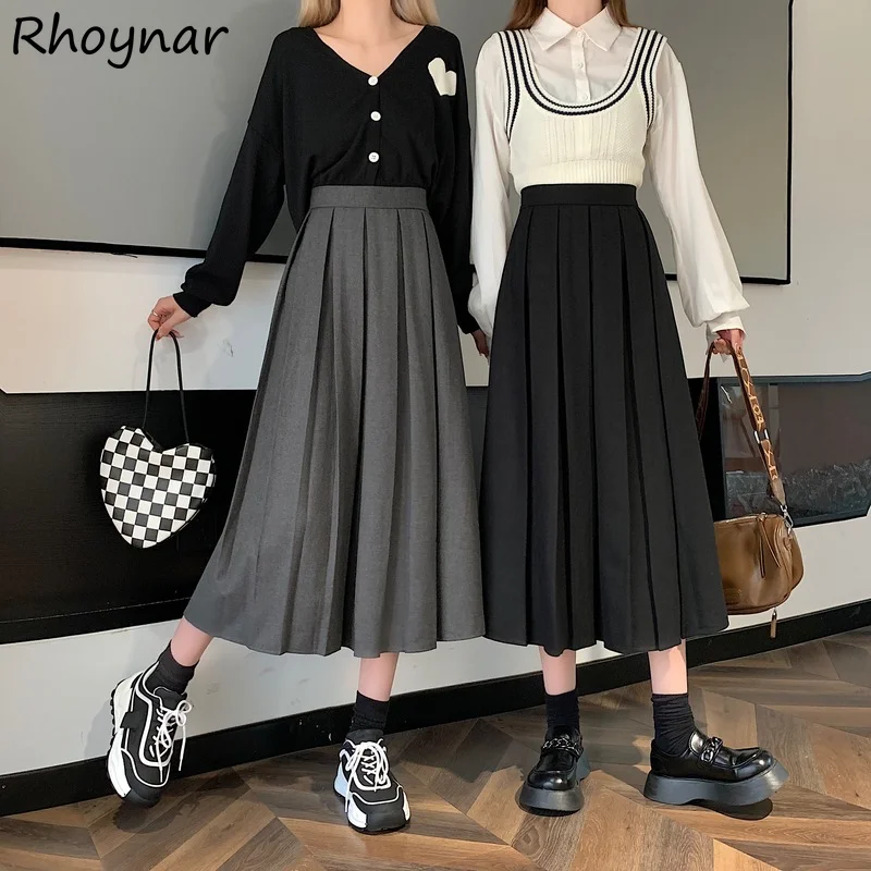 Women Skirt Mid-calf Tender Folds A-line Elegant College Girlish Empire Street Wear Autumn Vintage Bottoms Casual Stylish Ins
Women Skirt Mid-calf Tender Folds A-line Elegant College Girlish Empire Street Wear Autumn Vintage Bottoms Casual Stylish Ins