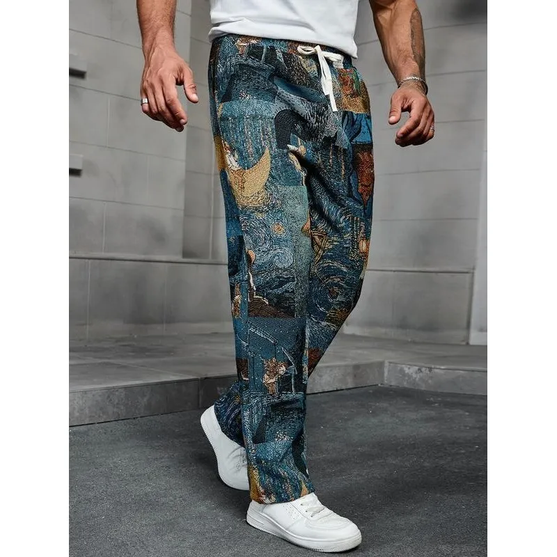Men's Casual Printed Long Pants Comfortable Loose Fit Durable Quality Drawstring Waist Spring Summer Fashion Neutral Style
Men's Casual Printed Long Pants Comfortable Loose Fit Durable Quality Drawstring Waist Spring Summer Fashion Neutral Style