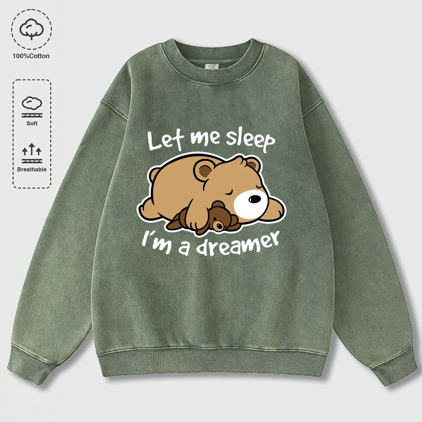 Let Me Sleep Dreamer Bear Print Man Washed Clothes Trendy Distressed Hoodies Casual Cotton Pullovers Unisex Loose Basics Pocket
Let Me Sleep Dreamer Bear Print Man Washed Clothes Trendy Distressed Hoodies Casual Cotton Pullovers Unisex Loose Basics Pocket
