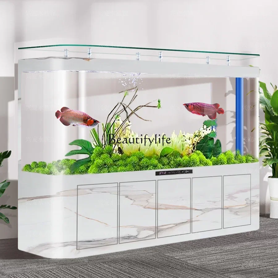 Super large fish tank living room against the wall bottom filter floor company integrated molding ecology
Super large fish tank living room against the wall bottom filter floor company integrated molding ecology