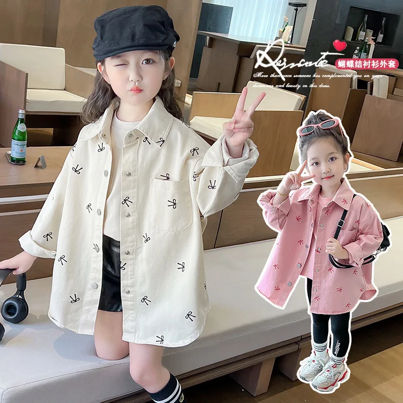 Girls Bow Shirt Jacket Spring and Autumn Children's Korean Version Fashion Little Girl Shirt Small and Medium Children's Top
Girls Bow Shirt Jacket Spring and Autumn Children's Korean Version Fashion Little Girl Shirt Small and Medium Children's Top