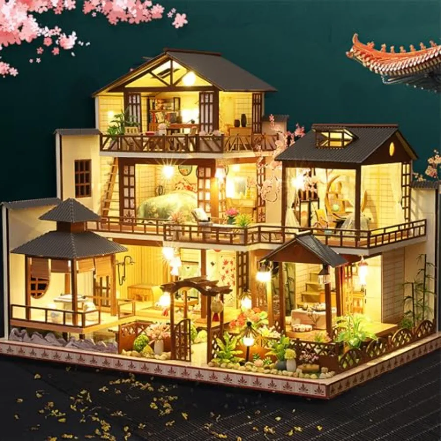 Retro Courtyard Miniature House Kit for Adult: Wooden DIY Building Kit in Warm Brown Stress-Relieving Craft Project for Birthda
Retro Courtyard Miniature House Kit for Adult: Wooden DIY Building Kit in Warm Brown Stress-Relieving Craft Project for Birthda