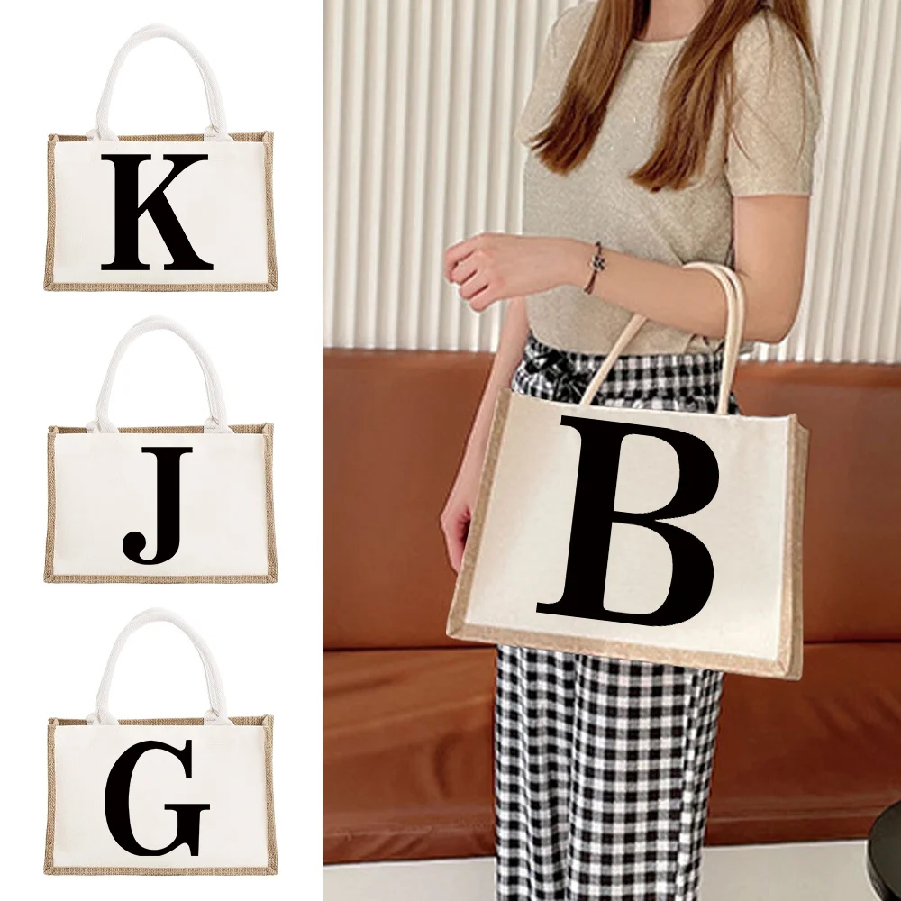 Shopper Bag Vintage Tote Bags Portable Large Capacity Commuting Shoulder Bag Linen Handbag Black Letter Printing
Shopper Bag Vintage Tote Bags Portable Large Capacity Commuting Shoulder Bag Linen Handbag Black Letter Printing
