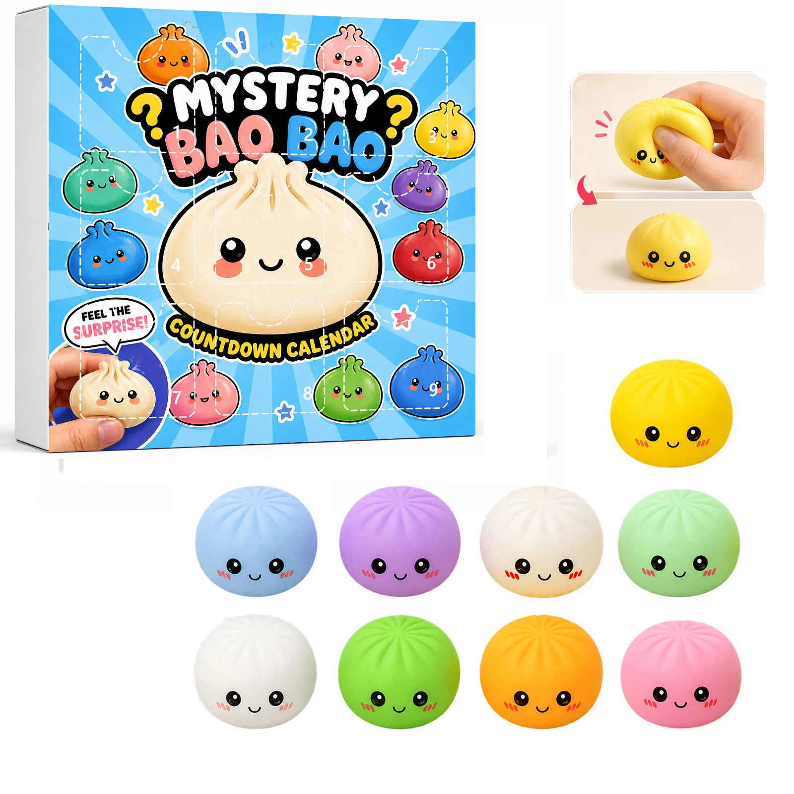 9PCS Colorful Dumpling Stress Balls Fidget Toys Adults Random Surprise Squeeze Dough Ball Hand Toys Gift for Easter Basket
9PCS Colorful Dumpling Stress Balls Fidget Toys Adults Random Surprise Squeeze Dough Ball Hand Toys Gift for Easter Basket