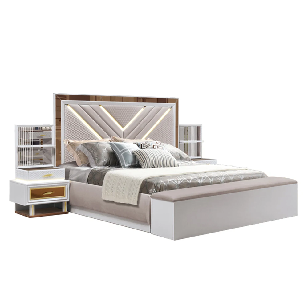 &Mirror Canopy Bed Teak Wood Double Designs Soft Synthetic Leather Wardrope Bedroom Furniture Set
&Mirror Canopy Bed Teak Wood Double Designs Soft Synthetic Leather Wardrope Bedroom Furniture Set