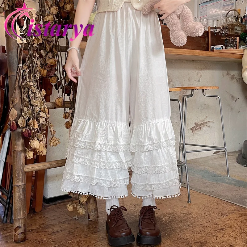 Japanese Sweet Lolita Womens Kawaii High Waist Pants Ruffles Lace Wide Leg Pants Harajuku Y2k Girls Loose Cute Trousers
Japanese Sweet Lolita Womens Kawaii High Waist Pants Ruffles Lace Wide Leg Pants Harajuku Y2k Girls Loose Cute Trousers