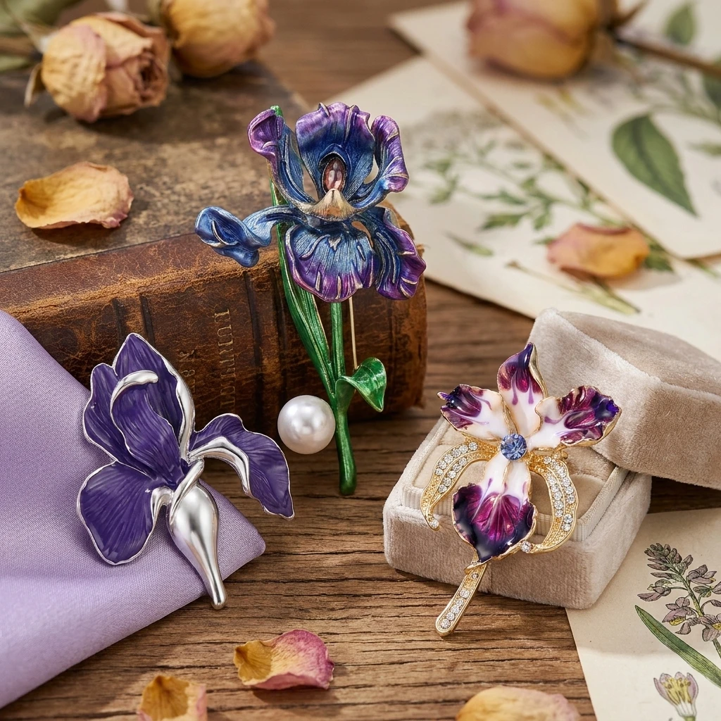 Stylish Rhinestone Iris Brooches for Women Elegant Enamel Plant Pins Friend Event Party New Gifts Jewelry Decoration Accessories
Stylish Rhinestone Iris Brooches for Women Elegant Enamel Plant Pins Friend Event Party New Gifts Jewelry Decoration Accessories