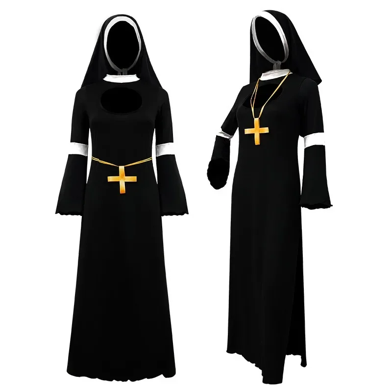 M-XL Halloween Costume Party Performing Nun's Costume Nun Halloween Costume for Women Dress Scary Cosplay Mary Priest Dresses
M-XL Halloween Costume Party Performing Nun's Costume Nun Halloween Costume for Women Dress Scary Cosplay Mary Priest Dresses