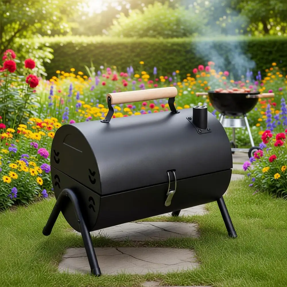 Портативный угольный гриль, настольный, для барбекю на открытом воздухе, кемпинга, пикников, двора, балкона, черный, 2 угольных бака, 2 решетки для гриля
Портативный угольный гриль, настольный, для барбекю на открытом воздухе, кемпинга, пикников, двора, балкона, черный, 2 угольных бака, 2 решетки для гриля