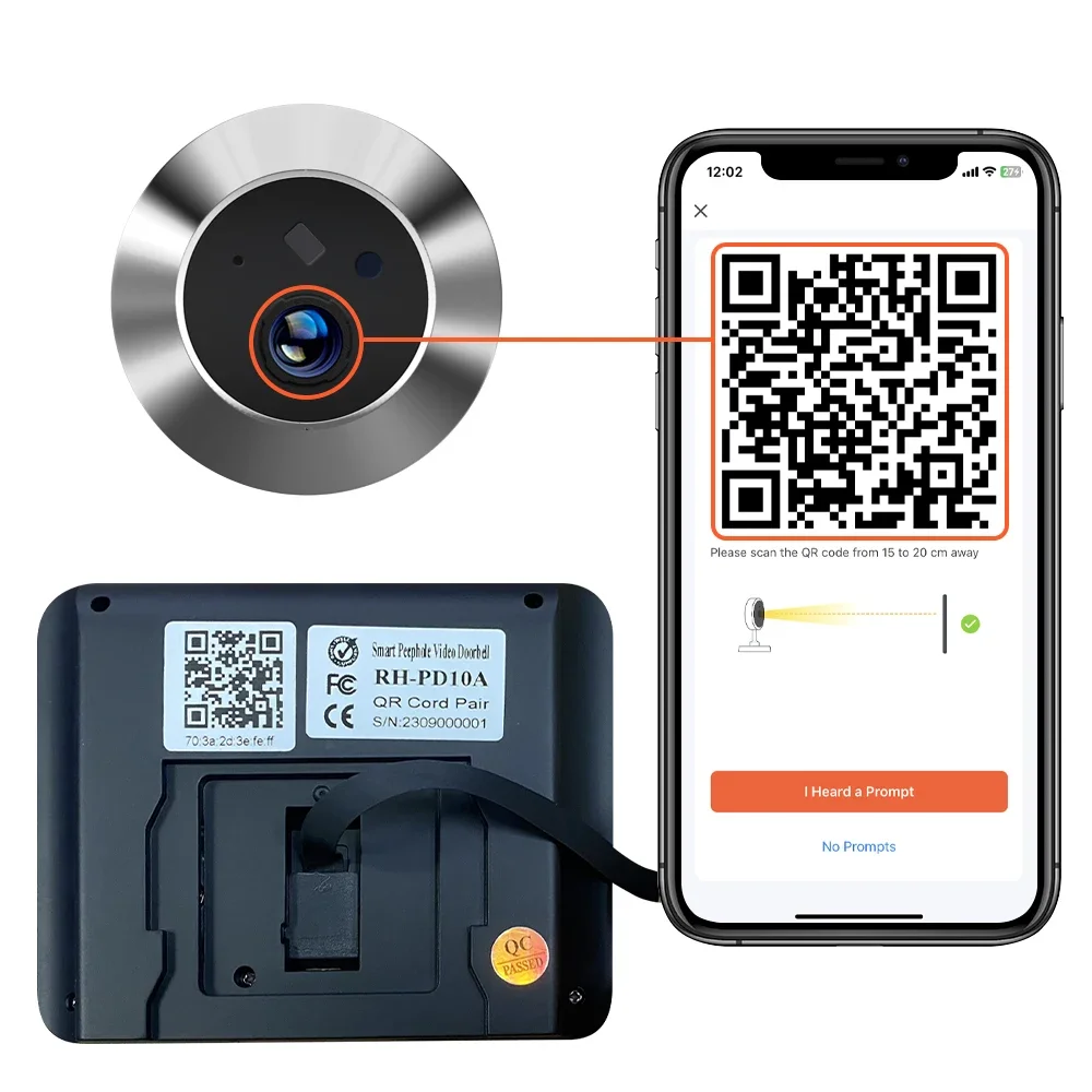 Tuya Smart 5MP 5000mAh 4.3 Inch Mini Digital Peephole Eye Viewer WiFi IR PIR Detection 130° Wide Angle Doorbell Door Camera
Tuya Smart 5MP 5000mAh 4.3 Inch Mini Digital Peephole Eye Viewer WiFi IR PIR Detection 130° Wide Angle Doorbell Door Camera