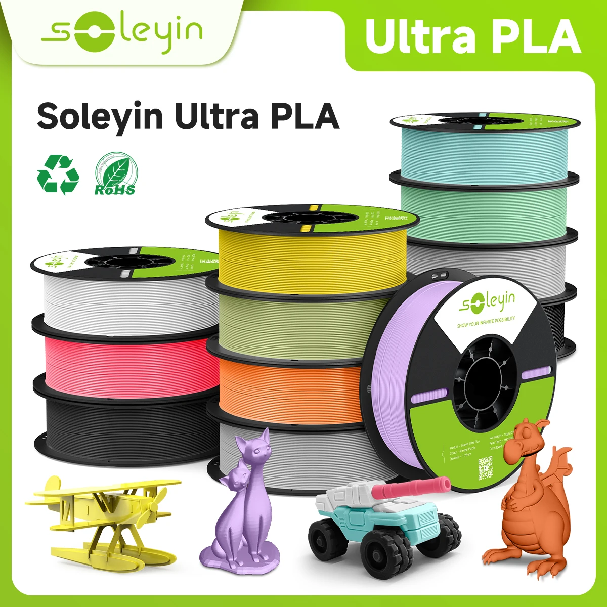 Soleyin Creality Sub Brand 12 кг 1,75 мм 3D-принтер Ultra PLA Filament Высокое качество Muiti Color Вакуум Экологичный для Creality
Soleyin Creality Sub Brand 12 кг 1,75 мм 3D-принтер Ultra PLA Filament Высокое качество Muiti Color Вакуум Экологичный для Creality