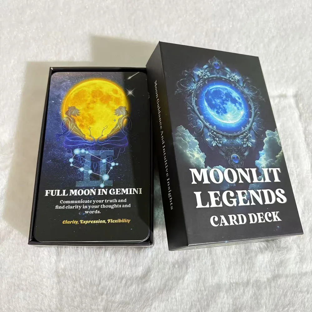 Moon Tarot Deck, Moonlit Legends Oracle Cards, Phase Of Moon Oracle Deck, Moon Messages Tarot, Tarot Reading, 57-Cards, 12x7cm
Moon Tarot Deck, Moonlit Legends Oracle Cards, Phase Of Moon Oracle Deck, Moon Messages Tarot, Tarot Reading, 57-Cards, 12x7cm
