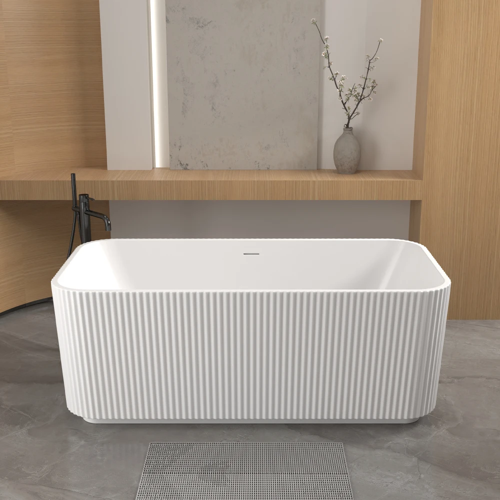 59" Rectangle White Acrylic Freestanding Soaker Tub, POP-UP Chrome Drain, cUPC Certified
59" Rectangle White Acrylic Freestanding Soaker Tub, POP-UP Chrome Drain, cUPC Certified