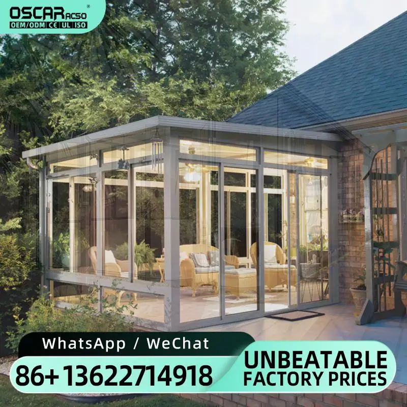 Modern Design Aluminium Outdoor Patio Sunrooms with Tempered Glass Roof for Warehouse Spaces Storage Areas sunroom 
Modern Design Aluminium Outdoor Patio Sunrooms with Tempered Glass Roof for Warehouse Spaces Storage Areas sunroom
