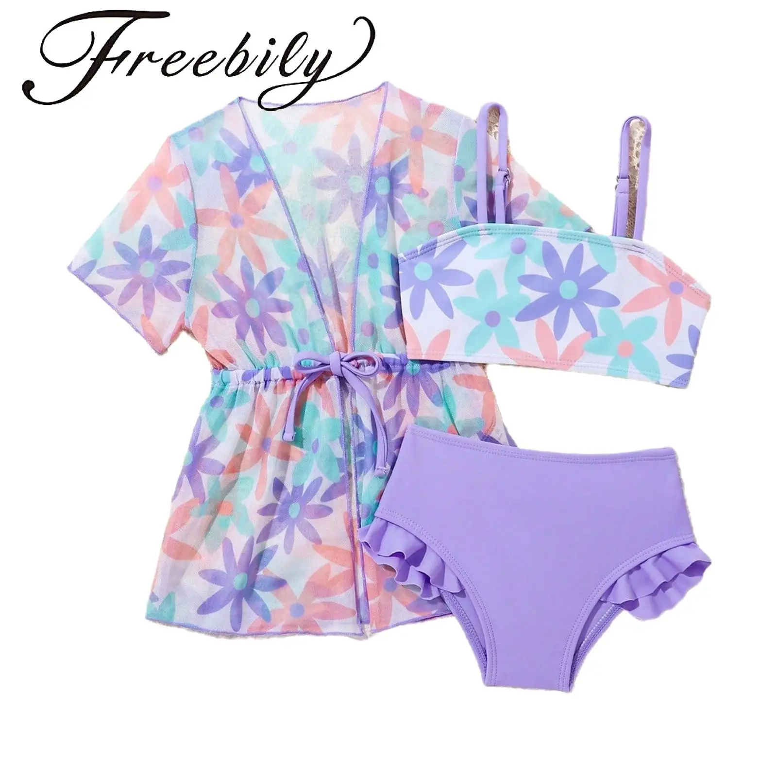 Baby Girls Cute Bikini Swimsuit Long Sleeve Sun Protection Outfit Coverup Beach Dress Flower Print Ruffle Holiday Swimming Suit
Baby Girls Cute Bikini Swimsuit Long Sleeve Sun Protection Outfit Coverup Beach Dress Flower Print Ruffle Holiday Swimming Suit