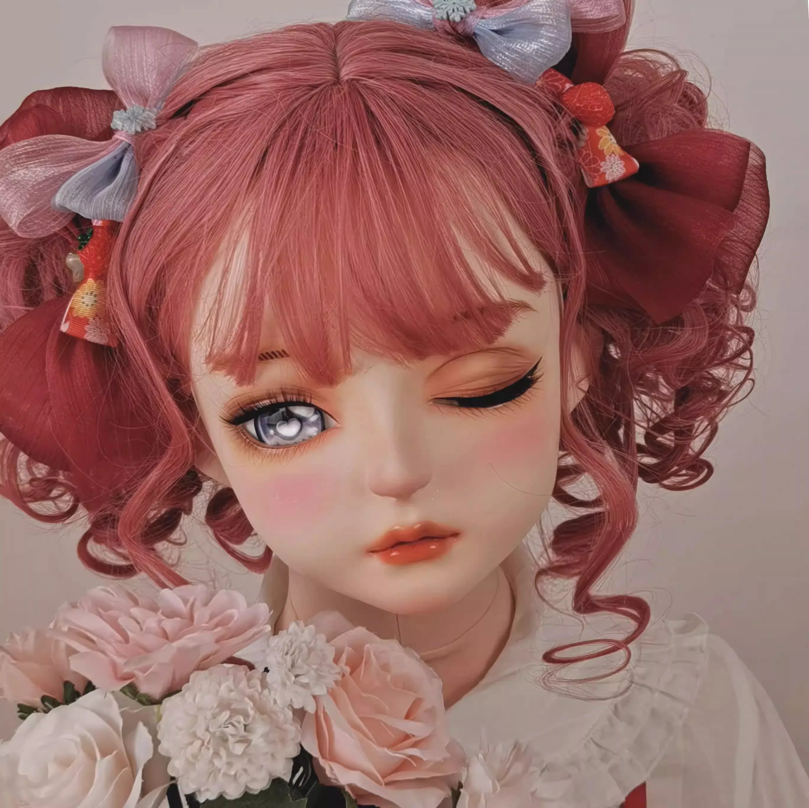 Customized Female Sweet Girl Resin Half Head Kigurumi BJD Mask Cosplay Japanese Anime Role Lolita Mask With Eyes And Wig
Customized Female Sweet Girl Resin Half Head Kigurumi BJD Mask Cosplay Japanese Anime Role Lolita Mask With Eyes And Wig
