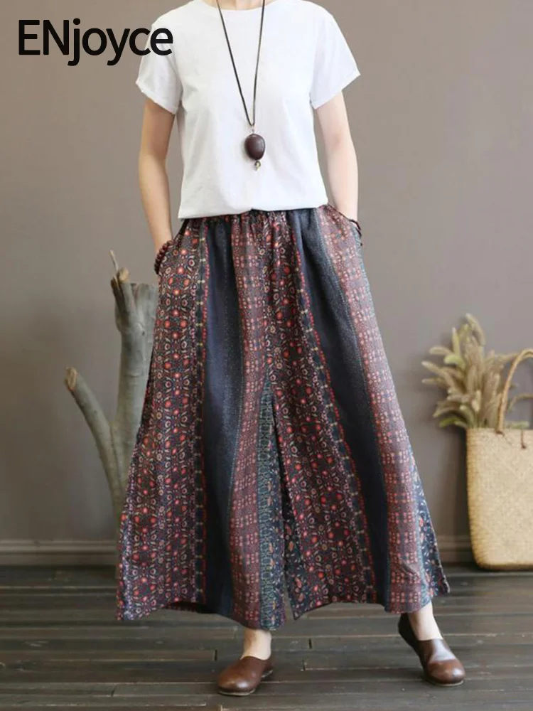 2024 Summer Women Vintage Print Cotton Linen Wide Pants Elastic Waist Baggy Pants Casual Oversized Trousers Korean Streetwear
2024 Summer Women Vintage Print Cotton Linen Wide Pants Elastic Waist Baggy Pants Casual Oversized Trousers Korean Streetwear
