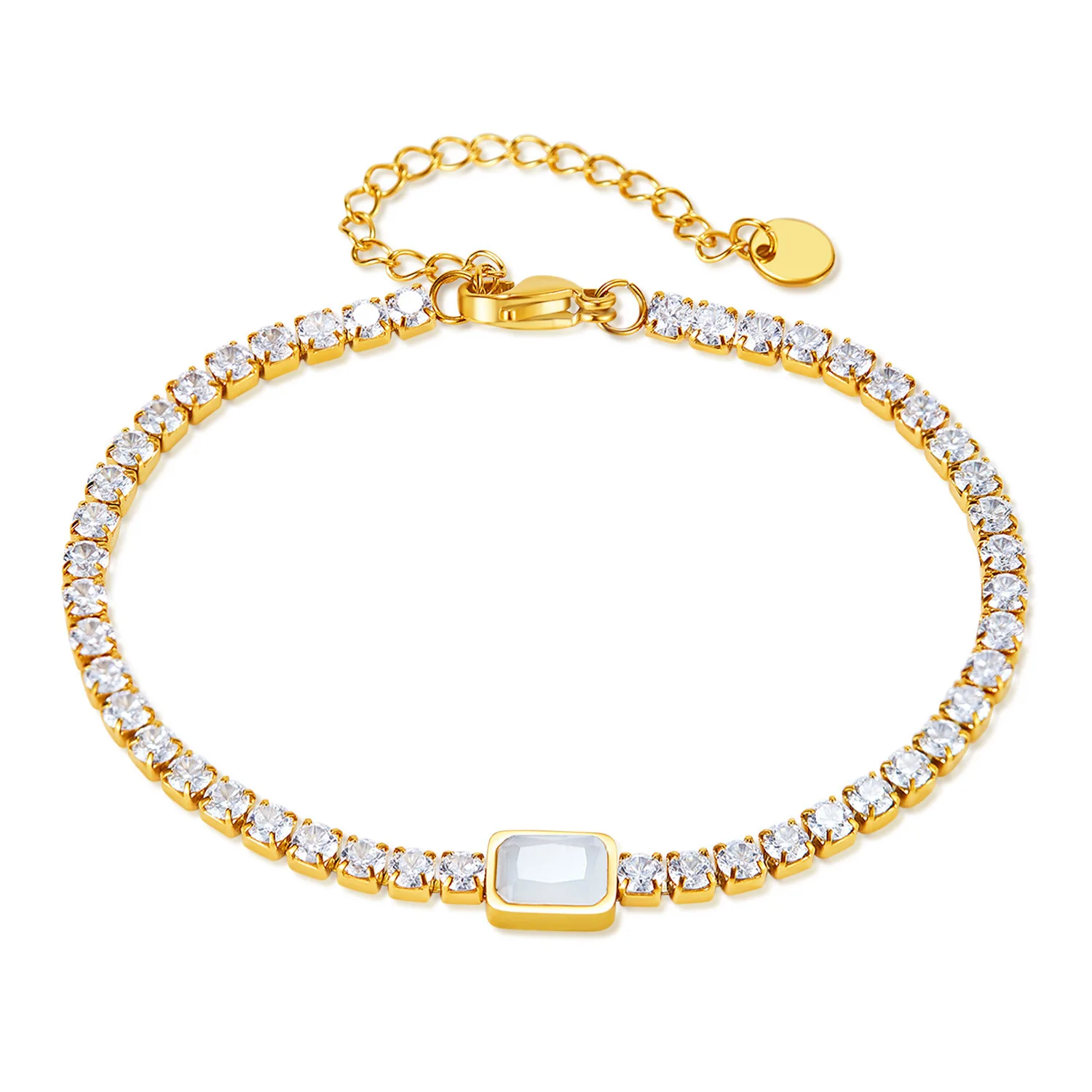 Gold-Plated Stainless Steel Zircon Bracelet for Women – Elegant Luxury Minimalist Titanium Jewelry, Hypoallergenic & Waterproof
Gold-Plated Stainless Steel Zircon Bracelet for Women – Elegant Luxury Minimalist Titanium Jewelry, Hypoallergenic & Waterproof