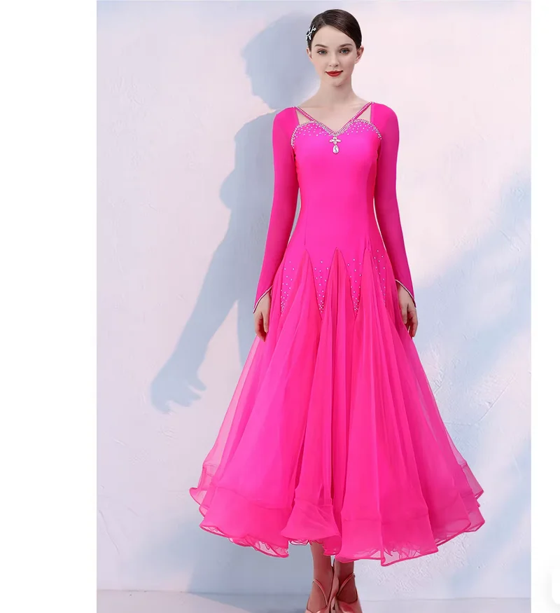Diamond-studded Full-skirt International Standard Dance Modern Dance Costume Dress
Diamond-studded Full-skirt International Standard Dance Modern Dance Costume Dress