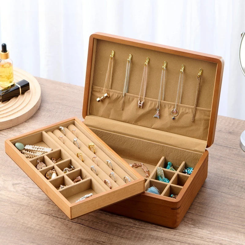 Solid Wood Jewelry Box Retro Luxury Necklaces Storage Box Earring Bracelet Display Case Jewellery Organizer Showcases Supplies
Solid Wood Jewelry Box Retro Luxury Necklaces Storage Box Earring Bracelet Display Case Jewellery Organizer Showcases Supplies