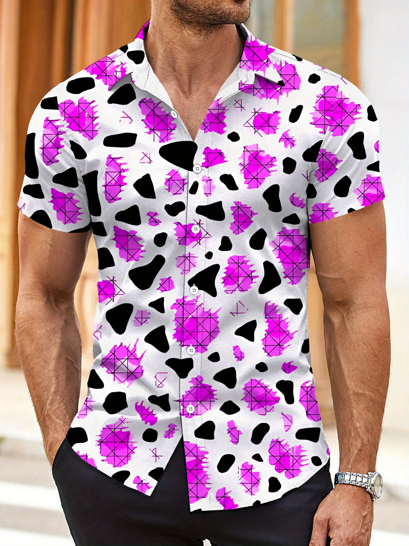 Pink Gradient Leopard Print Men's Hawaiian Shirt Short Sleeves Button Down Aloha Shirts Beach Dress Shirts
Pink Gradient Leopard Print Men's Hawaiian Shirt Short Sleeves Button Down Aloha Shirts Beach Dress Shirts