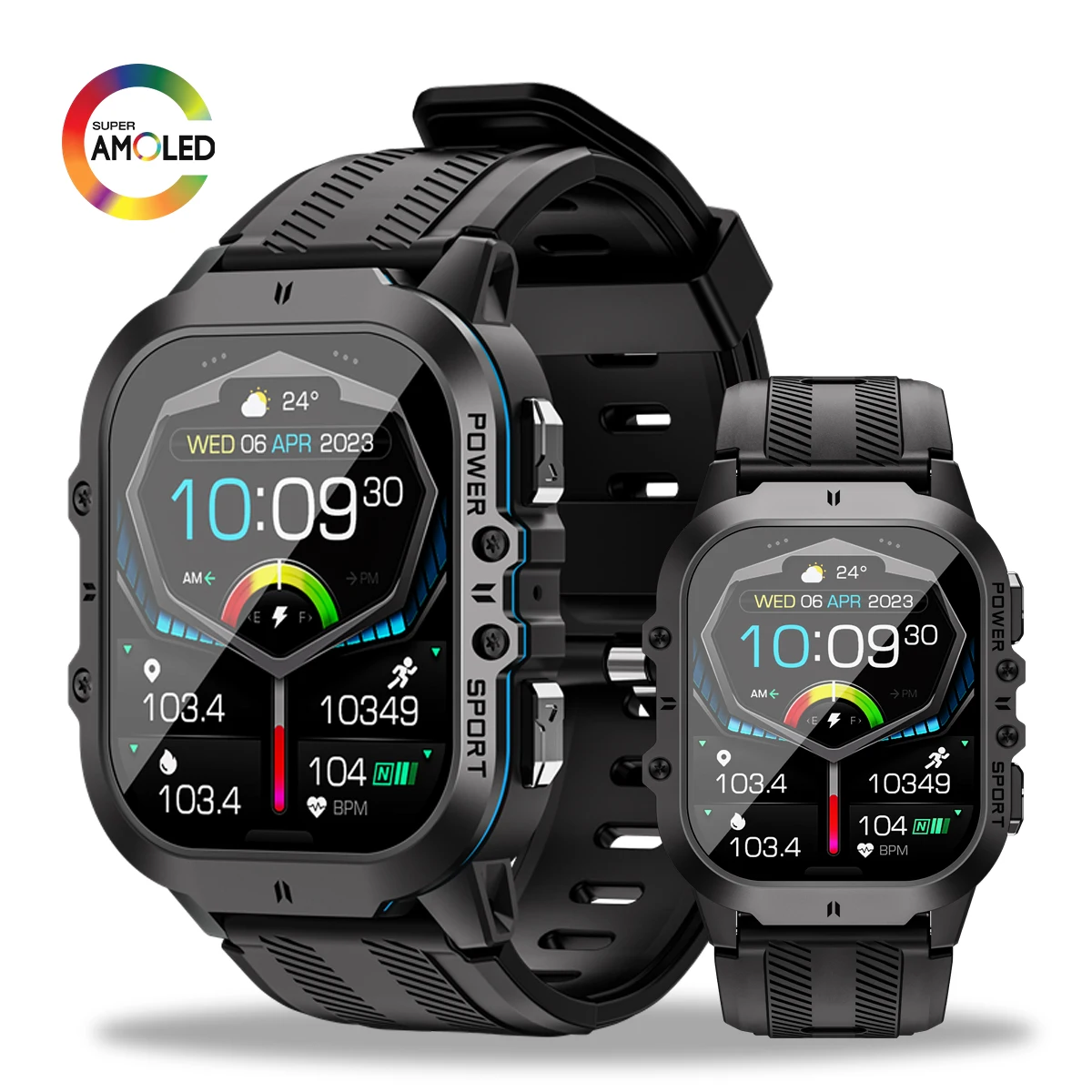 1.96" AMOLED Smart Watch 100+ Sports Modes Bluetooth Call C26 Smartwatch 1ATM IP68 Waterproof Outdoor Sports Military Wristwatch
1.96" AMOLED Smart Watch 100+ Sports Modes Bluetooth Call C26 Smartwatch 1ATM IP68 Waterproof Outdoor Sports Military Wristwatch
