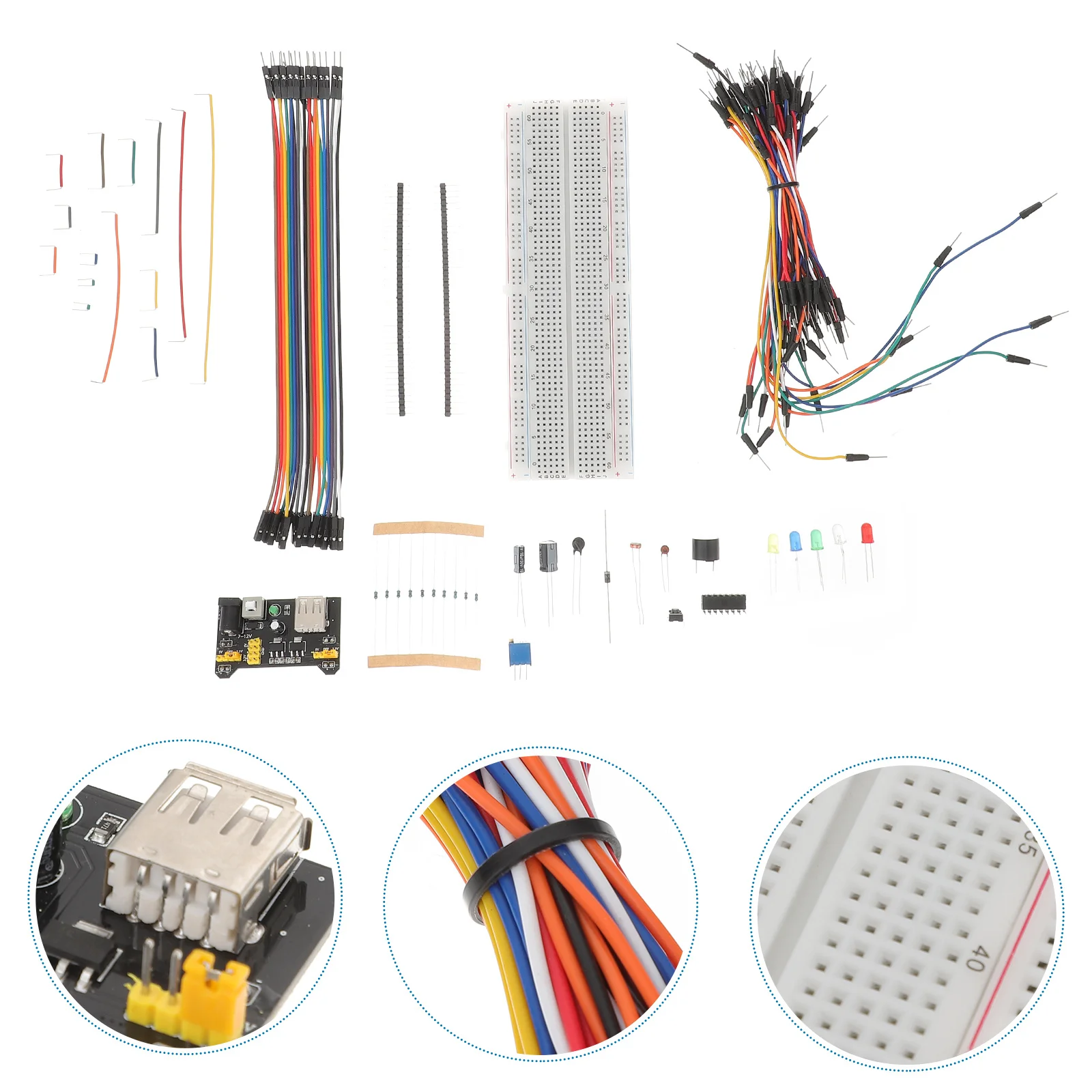 1Set Electronics Component Starter Kit Compatible R3 Breadboard Jumper Wire for Circuit Prototyping Projects
1Set Electronics Component Starter Kit Compatible R3 Breadboard Jumper Wire for Circuit Prototyping Projects